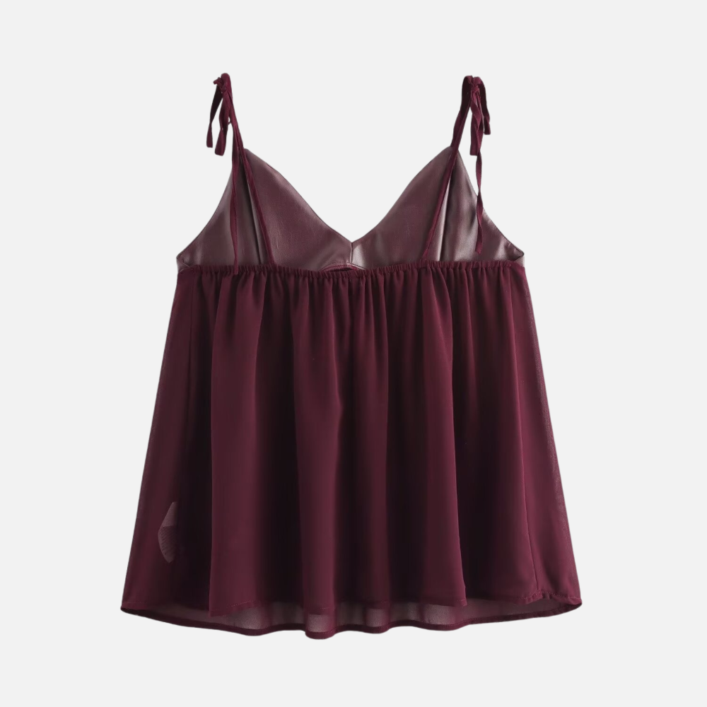 Blusa Amélie de Cuir