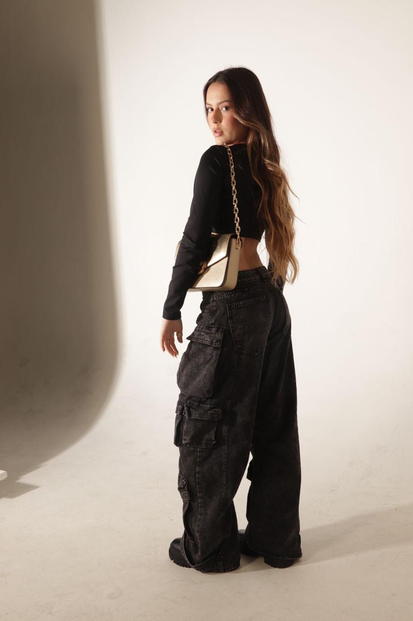 Calça Amélie Cargo Denim