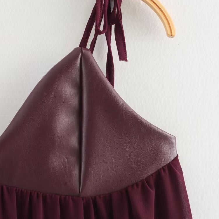 Blusa Amélie de Cuir