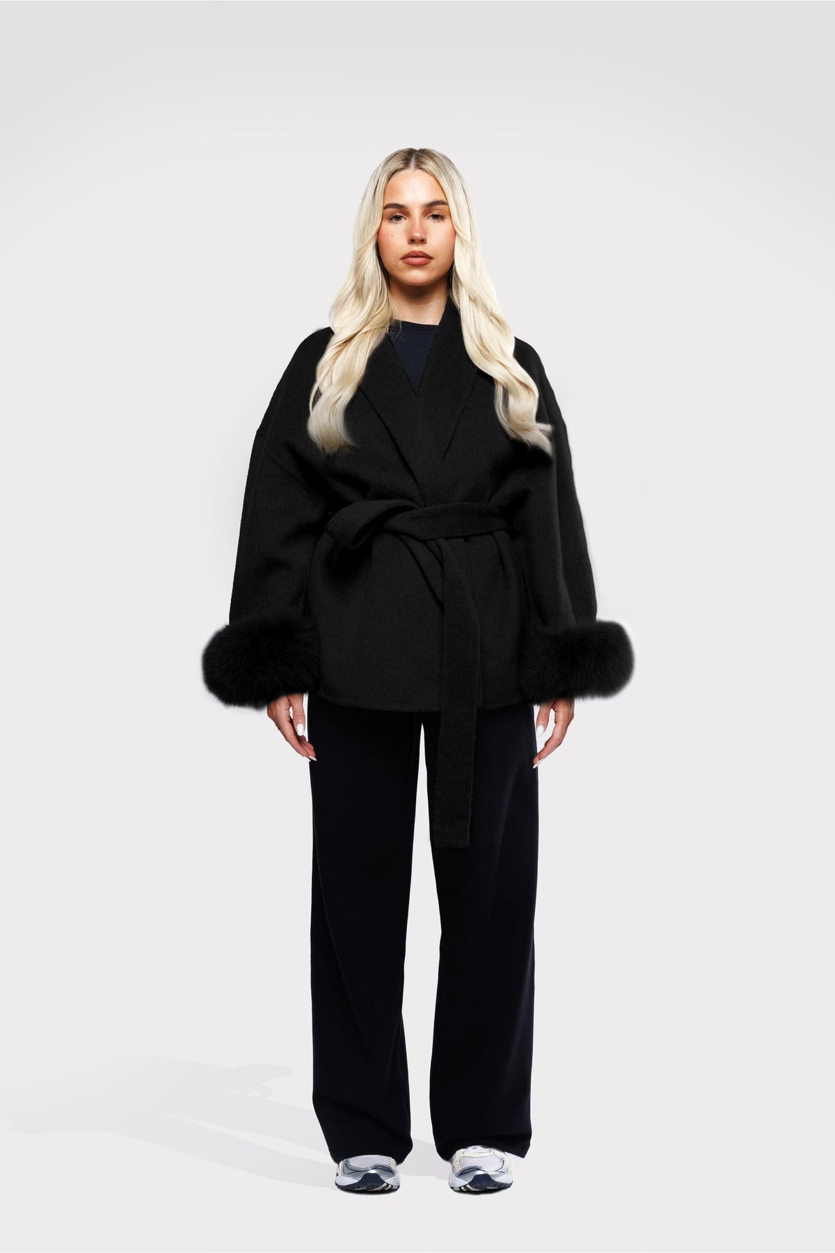 Blazer Aveludado com laço - Preto