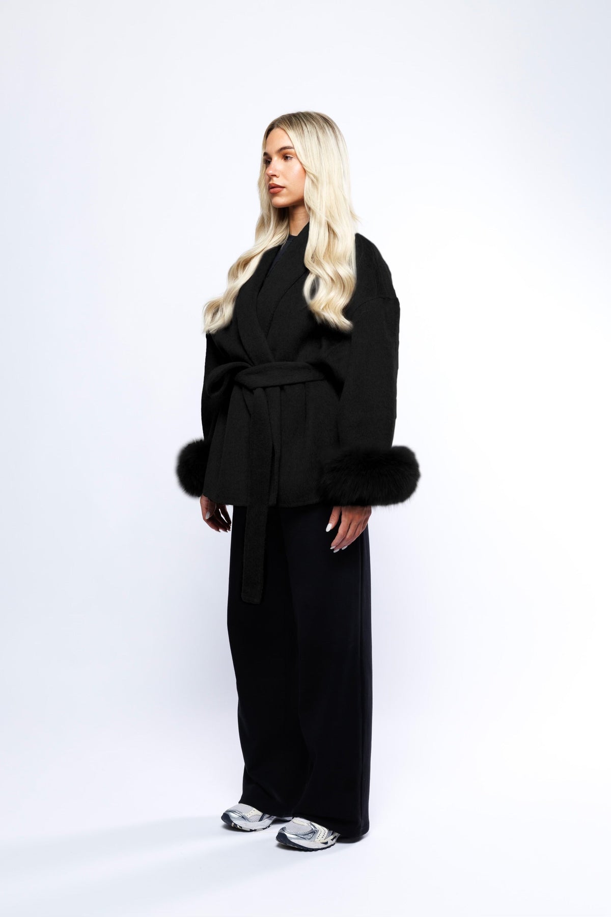 Blazer Aveludado com laço - Preto